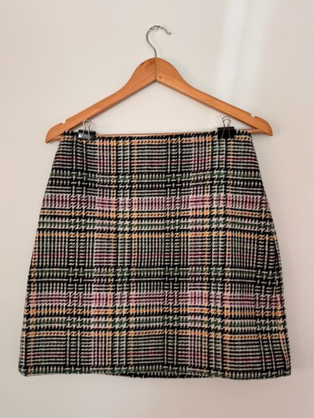 Loft patterned wool skirt